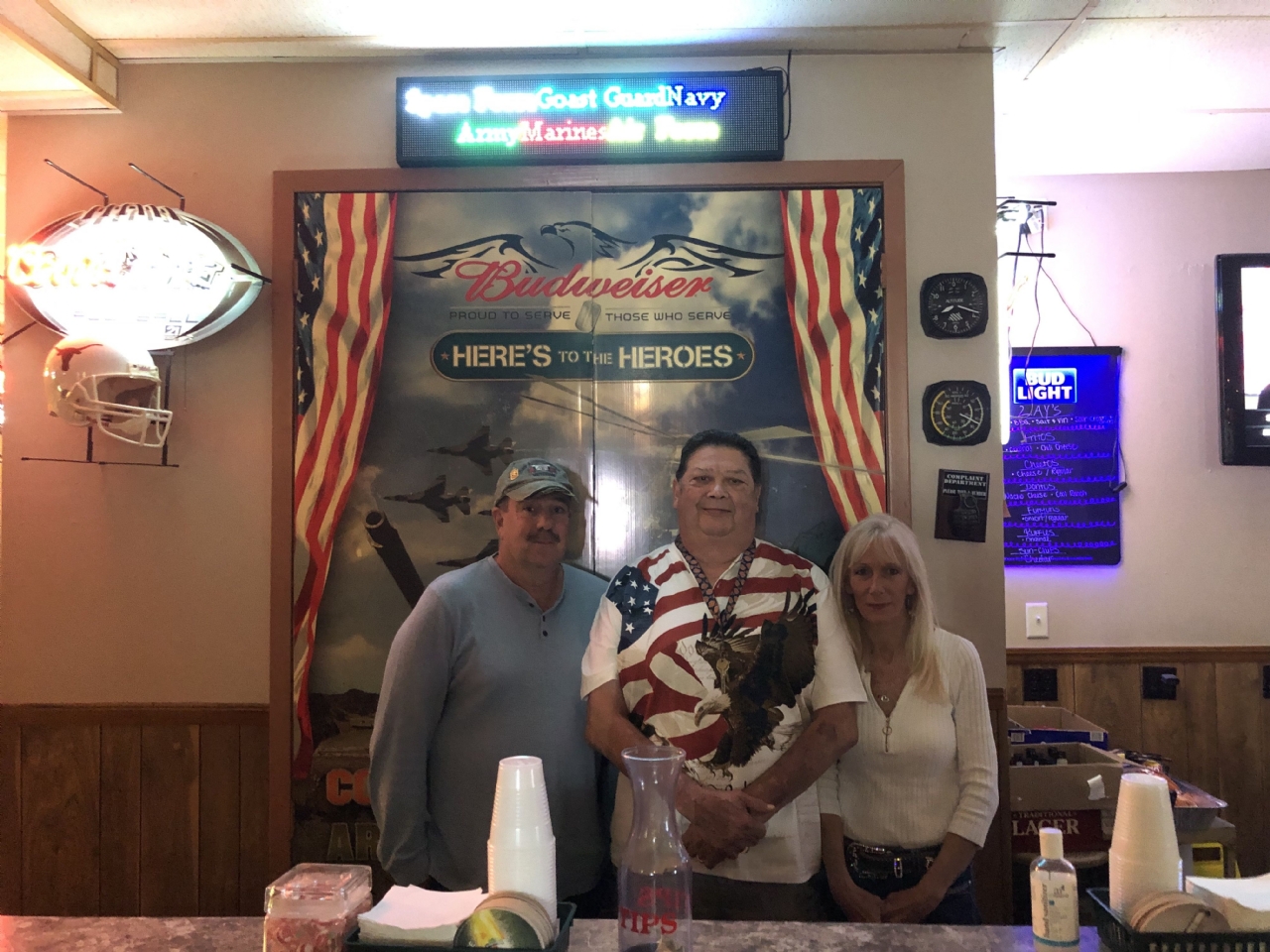 Canteen Manager William P. Banks Sr. on the left
Daytime bartender Cos Cullar in the middle
Michele McLaughlin bartender on the right